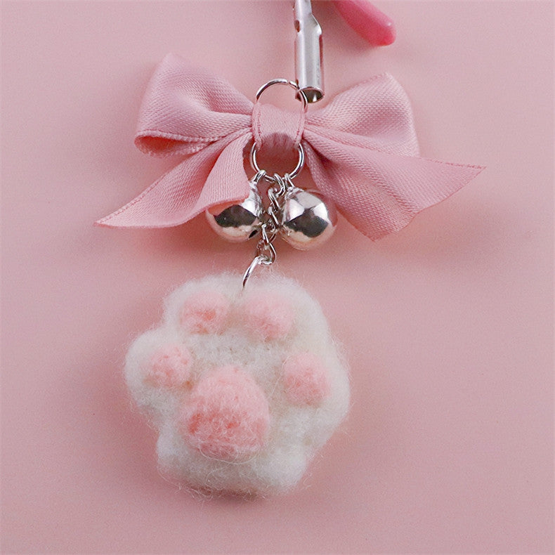 Kitty Paw Ribbon Clips