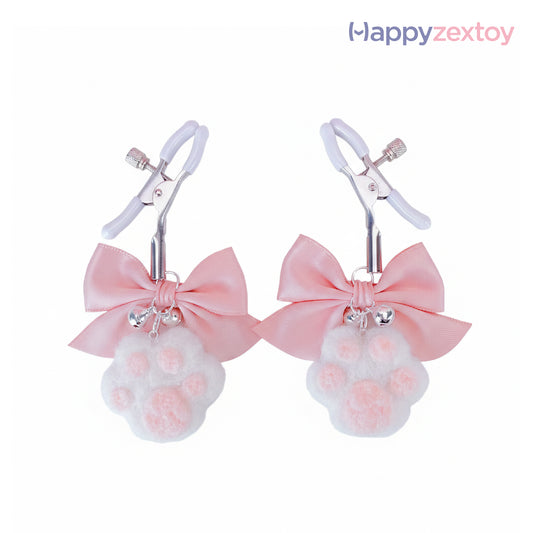 Kitty Paw Ribbon Clips