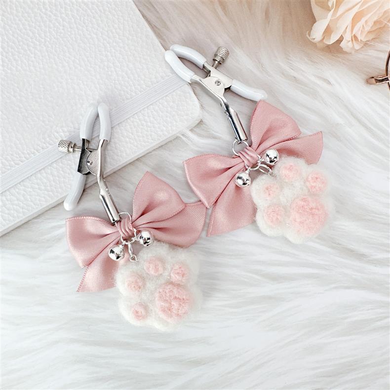 Kitty Paw Ribbon Clips