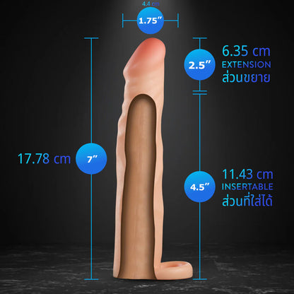 Performance Plus By Blush® | Fortitude 7 Inch Realistic Penis Extender Sleeve